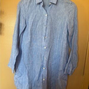 J. Jill Sky Blue Button-Up Blouse linen